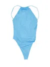 Dsquared2 Single Piece Swimsuit Ruched Halter In Blue