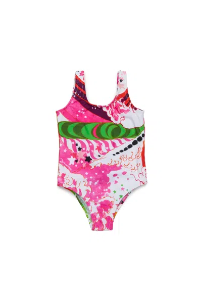 Dsquared2 One-piece Swimsuit Psychedelic Dreams In Green