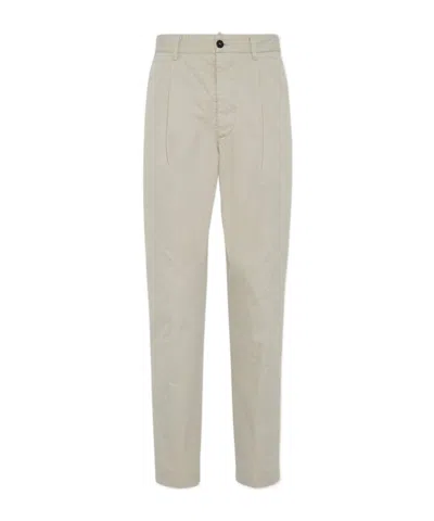 Dsquared2 One Pleat Cotton Pant In Beige Frankincense