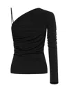 Dsquared2 One Shoulder Jersey Draped Top