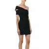 Dsquared2 One Strap Asymmetric Neckline Short Dress In Black