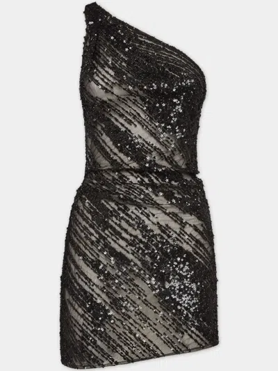 Dsquared2 One-shoulder Mini Dress In Black