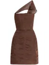 Dsquared2 One-shoulder Mini Dress In Brown