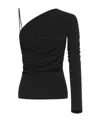 Dsquared2 One-shoulder Ruched Top In Black