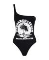 Dsquared2 One-shoulder Strap One-piece Swimsuit In Black