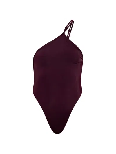 Dsquared2 One-shoulder Cut-out Swimsuit In Purple