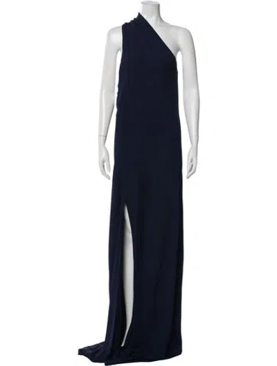 Pre-owned Dsquared2 One-shoulder Long Dress In Blue