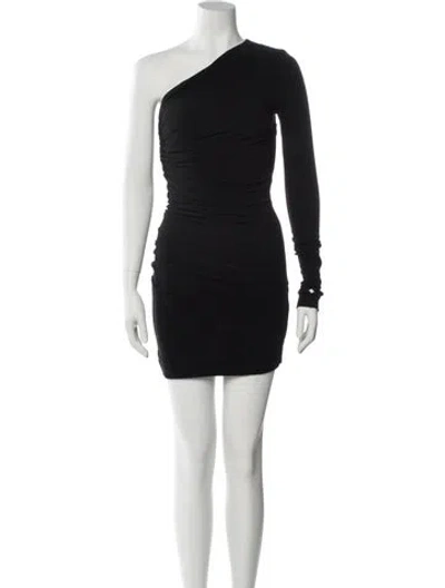 Pre-owned Dsquared2 One-shoulder Mini Dress In Black