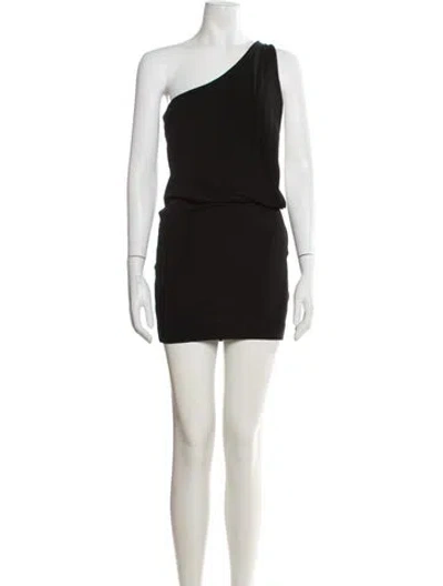 Pre-owned Dsquared2 One-shoulder Mini Dress In Black