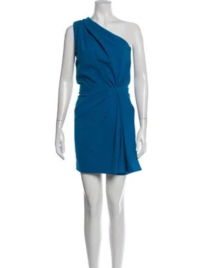 Pre-owned Dsquared2 One-shoulder Mini Dress In Blue