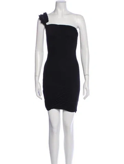 Pre-owned Dsquared2 One-shoulder Mini Dress In Gray