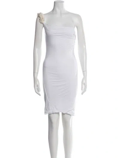 Pre-owned Dsquared2 One-shoulder Mini Dress In White