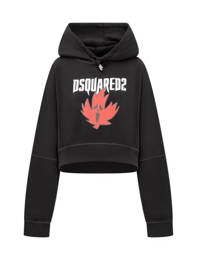 Dsquared2 Onion Crop Fit Hoody In Black