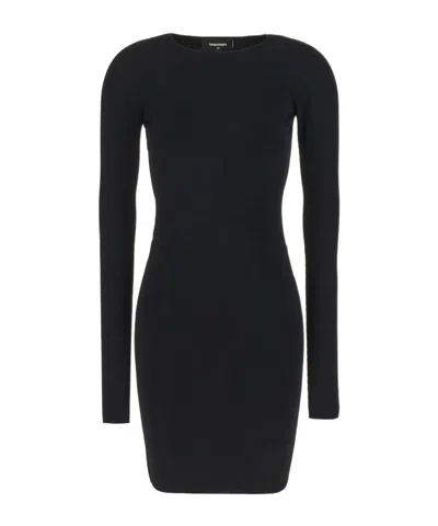 DSQUARED2 OPEN-BACK FINE-RIBBED MINIDRESS