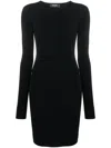 Dsquared2 Open-back Fine-ribbed Minidress In Black
