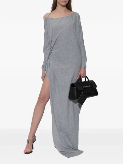 Dsquared2 Open Back Long Sleeve Dress In Gray