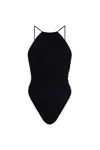 Dsquared2 Asymmetrical Evening One-piece Swimsuit In Black