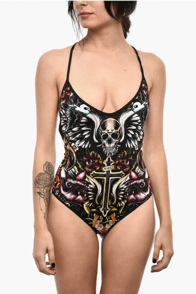 Dsquared2 Open Back Printed One Piece Swimsuit Grösse 40