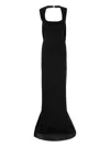 Dsquared2 Long Satin Dress Fishtail Hem In Black