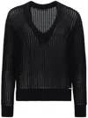 Dsquared2 Open-knit V-neck Jumper In Schwarz