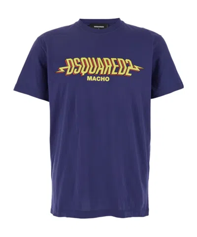 Dsquared2 Open-necked Black Shirt In Blue