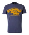 Dsquared2 Flocked Logo T-shirt In Blue