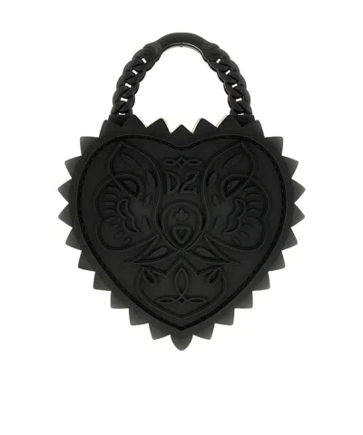 Dsquared2 Open Your Heart Tote Bag In Black