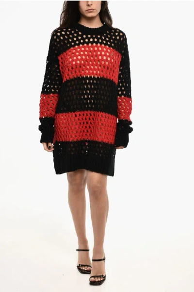Dsquared2 Openwork Knitted Striped Maxi Dress Grösse Xs