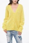 Dsquared2 Openwork Maxi V-neck Cardigan Grösse S In Yellow