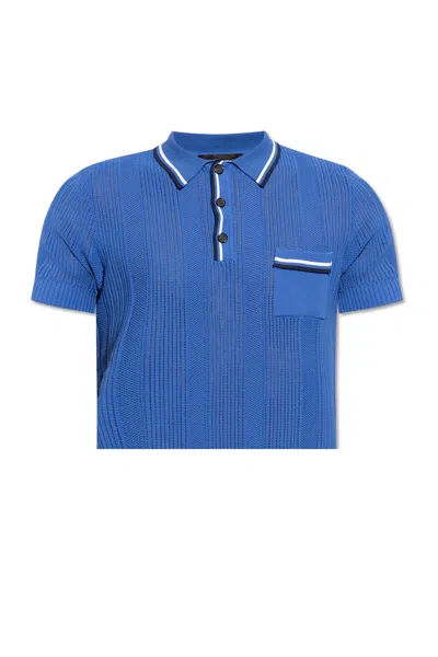 Dsquared2 Openwork Polo Shirt In Blue Variant