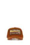 Dsquared2 Dsquared Men Baseball Hat With Logo Patch In Brown