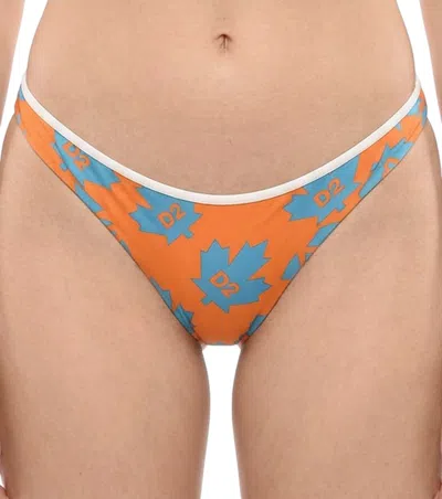 Dsquared2 Orange Printed Swimwear In Multi
