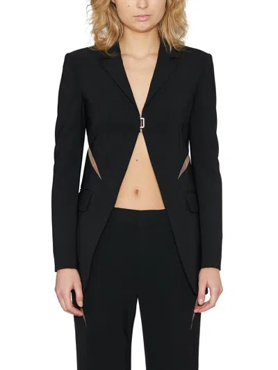 Dsquared2 Cut-out Single-breasted Jacket In Black