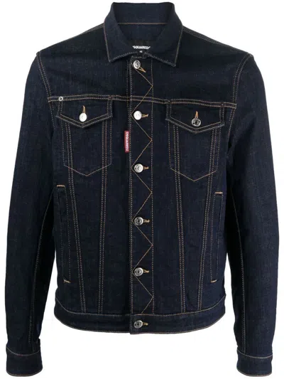 Dsquared2 Outerwear In Navy Blue