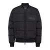 Dsquared2 Classic Black Puffer Bomber Jacket With Ribbed Cuffs In Black