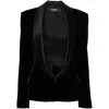 Dsquared2 Elegant Velvet Blazer With Satin Lapel And Tailored Fit