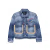 Dsquared2 Summer Lovers Denim Jacket Rafia Profiles In Blue