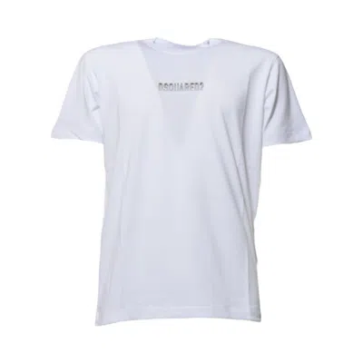 Dsquared2 Outline Logo T-shirt In White Cotton