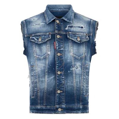 Dsquared2 Outwear Waistcoat In Blue
