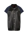 Dsquared2 Short-sleeved Leather Bomber Jacket In Black