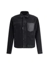 Dsquared2 Black Jacket With Classic Collar And Embossed Logo On The Front In Denim Man In Black