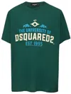 Dsquared2 Overfit T-shirt In Green Cotton With Print .