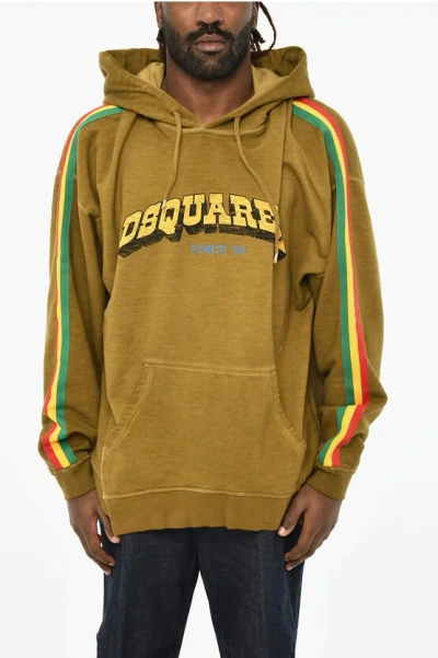 DSQUARED2 OVERSIZED BRUSHED COTTON HOODIE