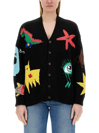 Dsquared2 Intarsia-knit Long-sleeve Cardigan In Multicolour