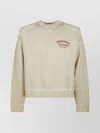 Dsquared2 Oversized Crewneck Cotton Sweatshirt Patches In Neutral