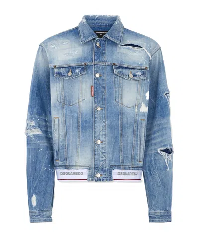 DSQUARED2 DSQUARED2 OVERSIZED DISTRESSED DENIM JACKET