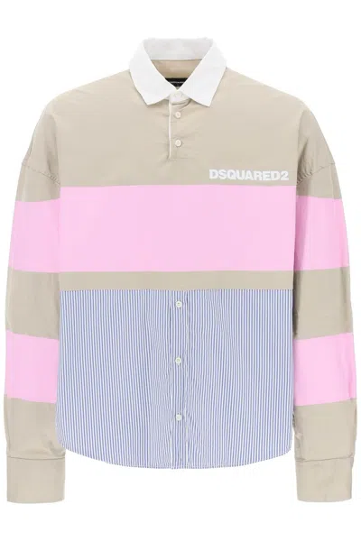 Dsquared2 Rugby Hybrid Shirt In Blue