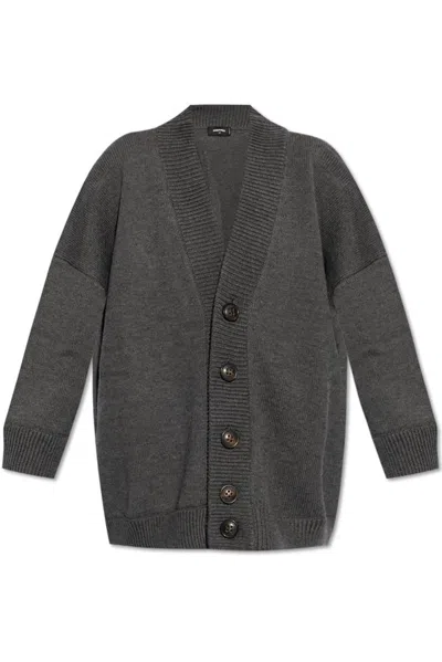 Dsquared2 Oversized Knitted Cardigan In Grey