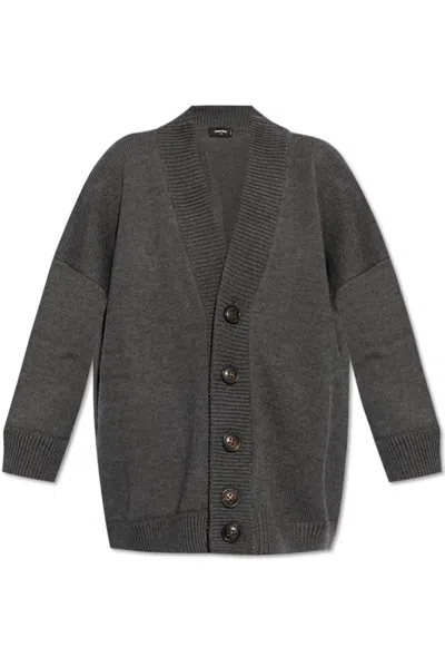 Dsquared2 Distressed Wool Cardigan In Grey