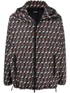 Dsquared2 Allover Logo Printed Windbreaker Jacket In Multiple Colors